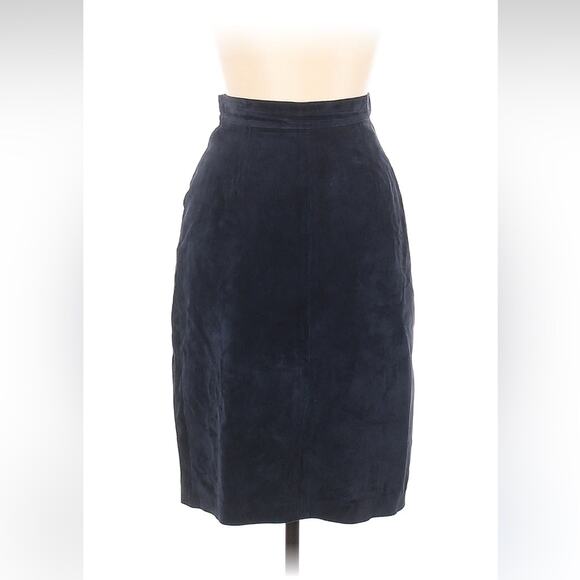 The Olde Hide House Acton blue suede midi pencil skirt, size 10 - Picture 1 of 6